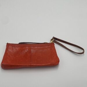HOBO brunt orange Leather Wristlet multiple Brown Straps